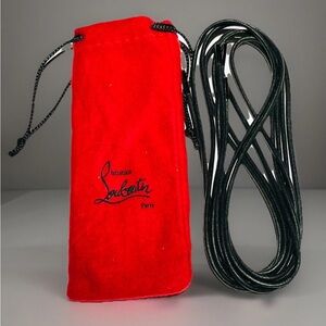 Christian Louboutin black shoelace replacement 46”long in bag logo New